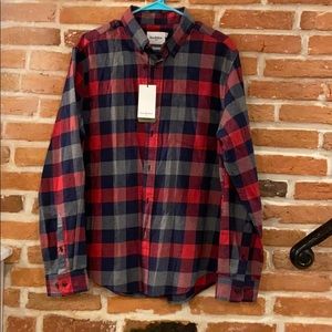 NWT ‘Apple Red’ long Sleeve Flannel, Size L